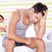 a man is upset about pathological discharge when he is excited